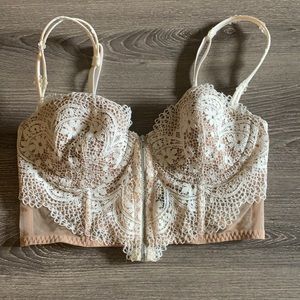 Victoria’s Secret Cream White Lace Corset Bra 32D